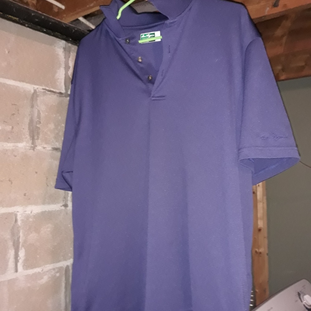 Mens Blue golf  short sleeve shirt